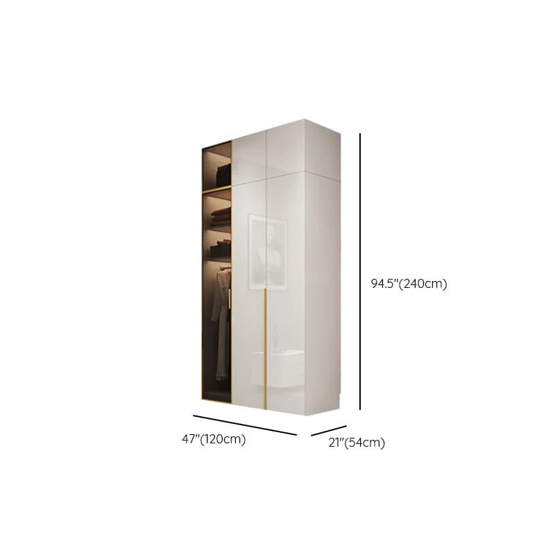 Chalk Minimalist Laminate Cabinet Armoire with Soft Close Drawer, Soft Close Door, Interior Shelves, and Clothing Rod thumbnail 9