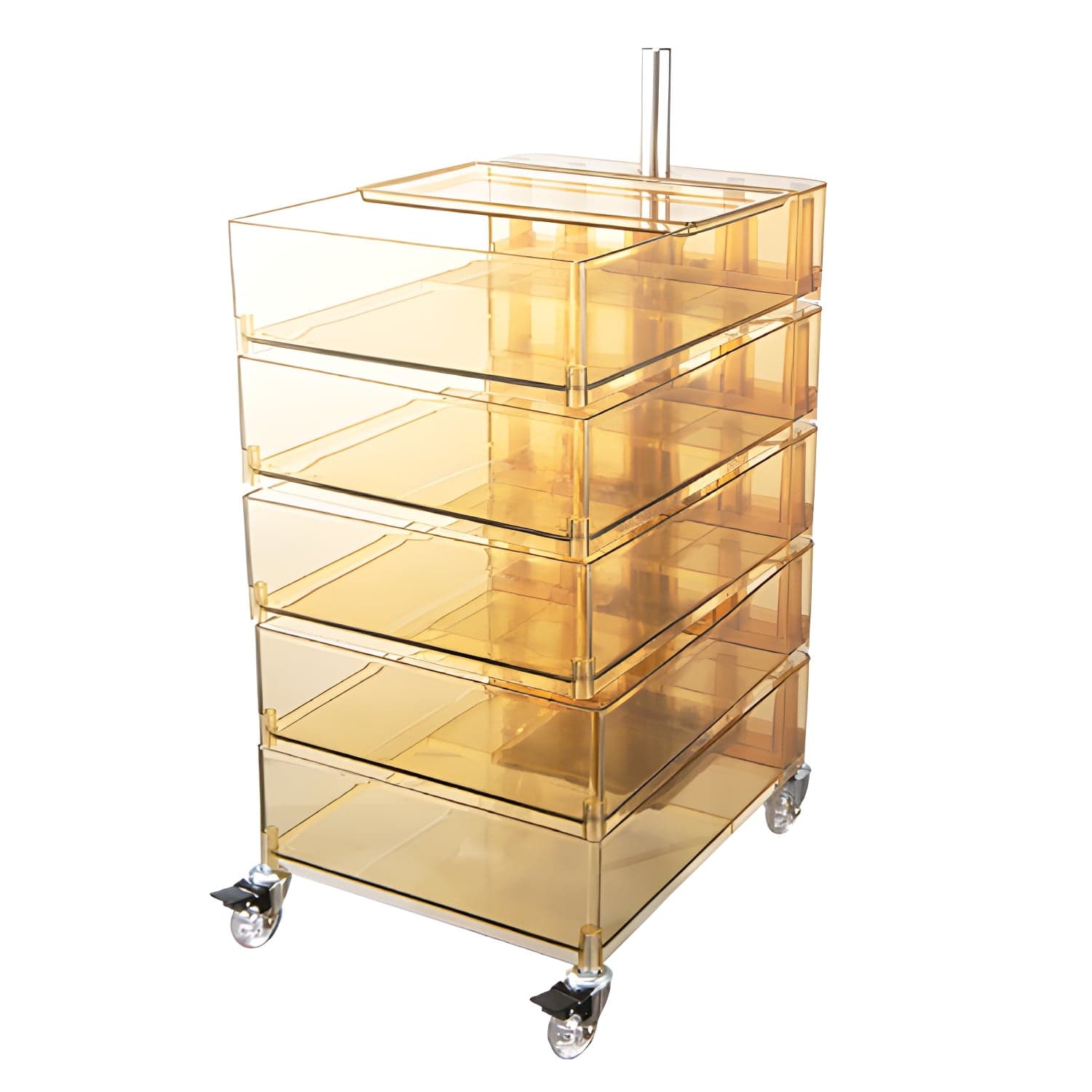 Plastic Five-Drawer Nightstand 28" H Night Table with Casters thumbnail 5