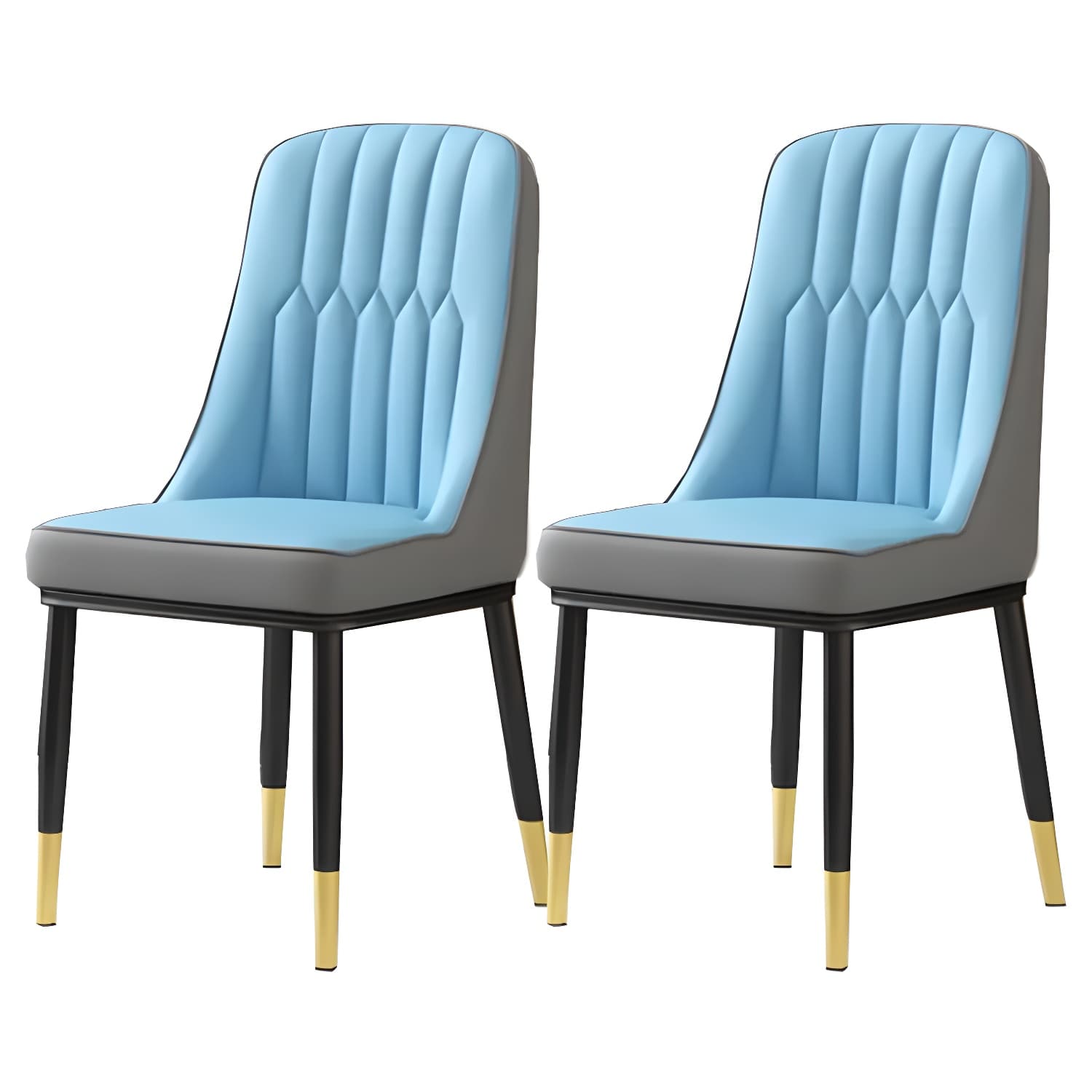 Glam Parsons Dining Side Chair Leather Indoor Dining Chair with Metal Legs thumbnail 9