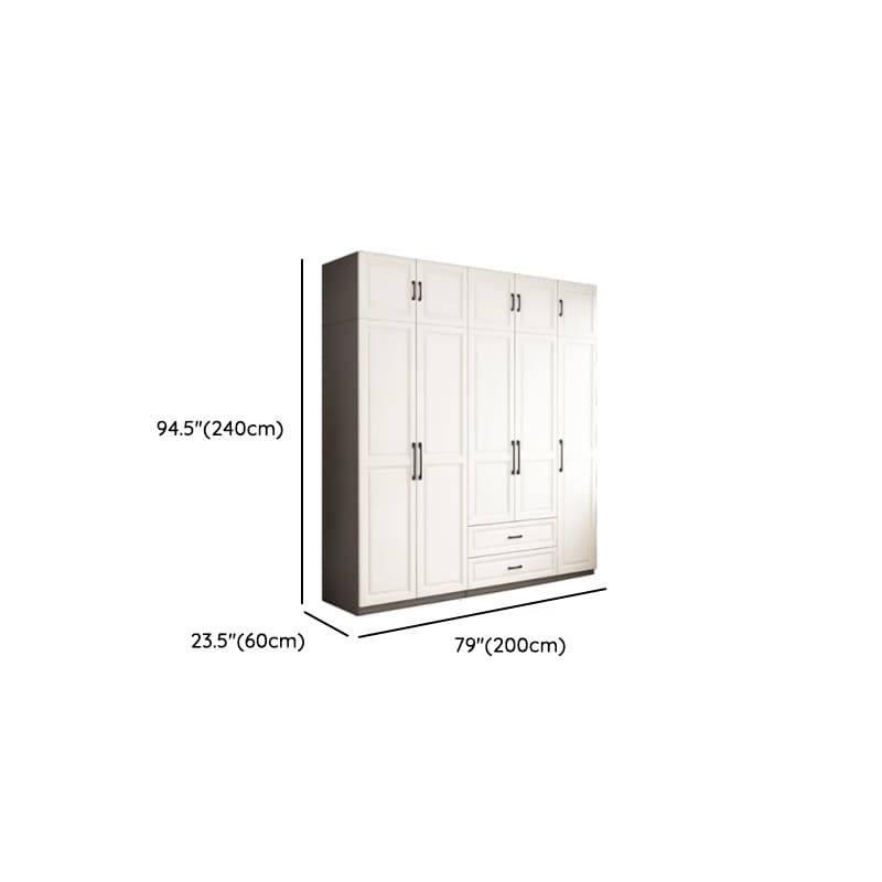 Chalk Minimalist Manufactured Wood Cabinet Armoire with 2-Drawer, Soft Close Door, Interior Shelves, and Clothing Rod thumbnail 21
