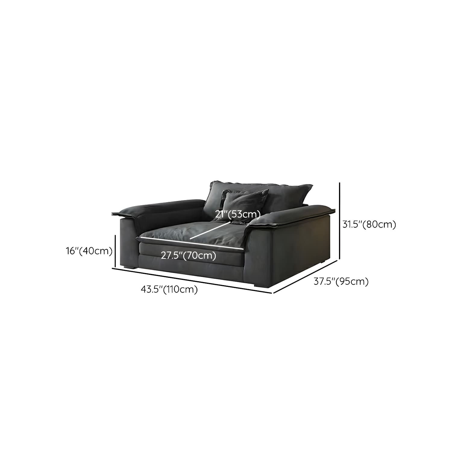 Grey Mid-Century Modern Sofa with Wood Frame and Tech Cloth Upholstery thumbnail 19