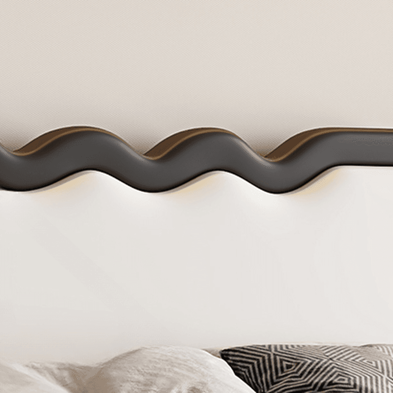Modern Simple Style Panel Headboard in Natural Wood for California King/King/Queen Bed with No Distressing, Sponge Upholstery Fill, Free-standing Standard Installation, and Standard Height thumbnail 11