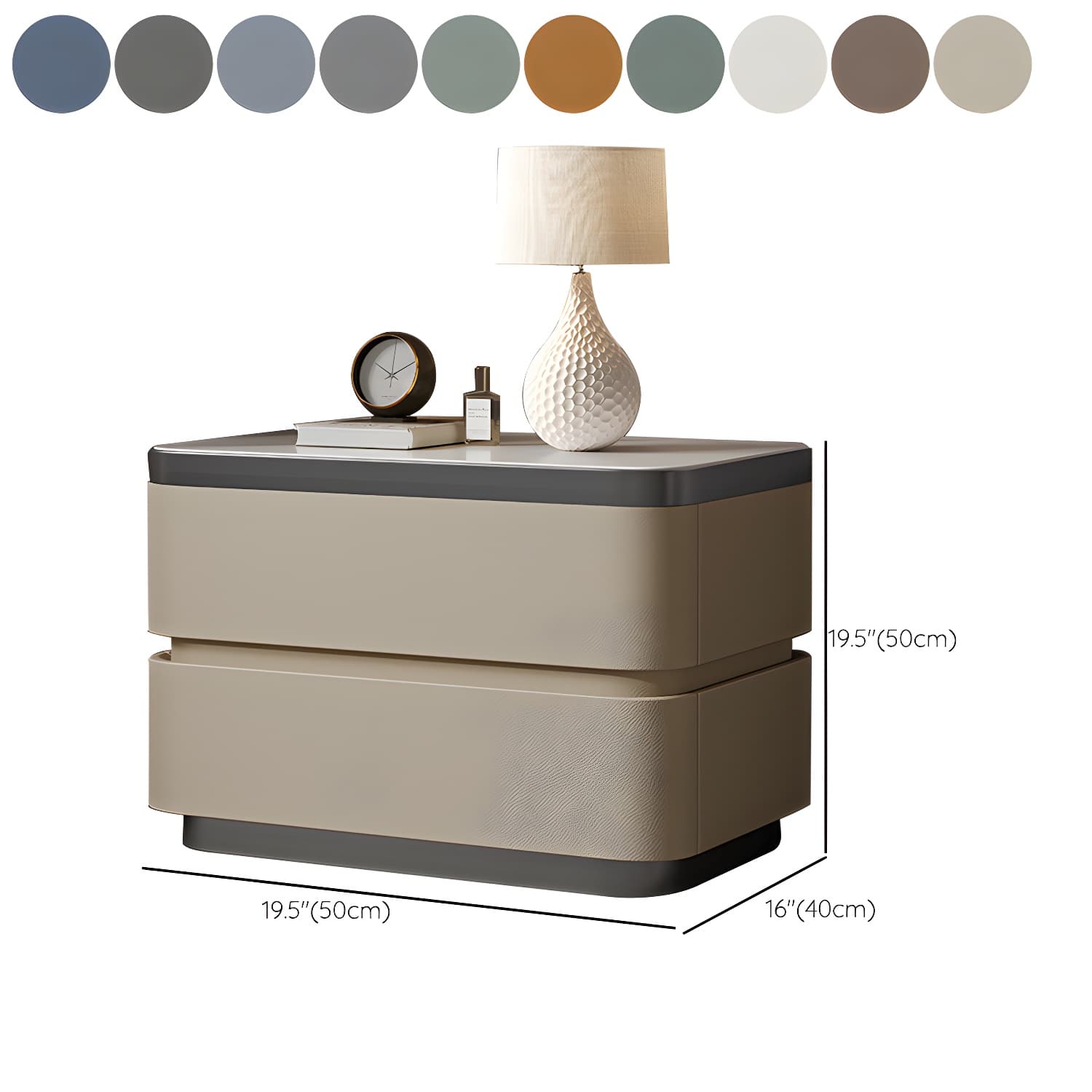 Scandinavian Bedside Cabinet Made of Solid Wood with Two Drawers for Bedroom thumbnail 18