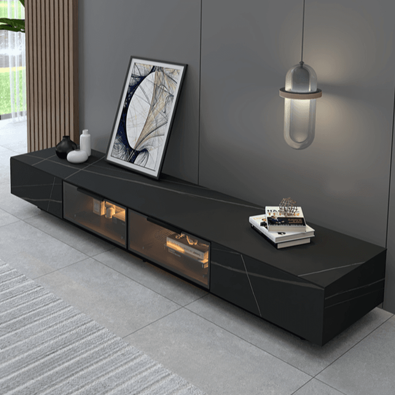Rectangular TV Stand for Drawing Room with Light and Door thumbnail 4