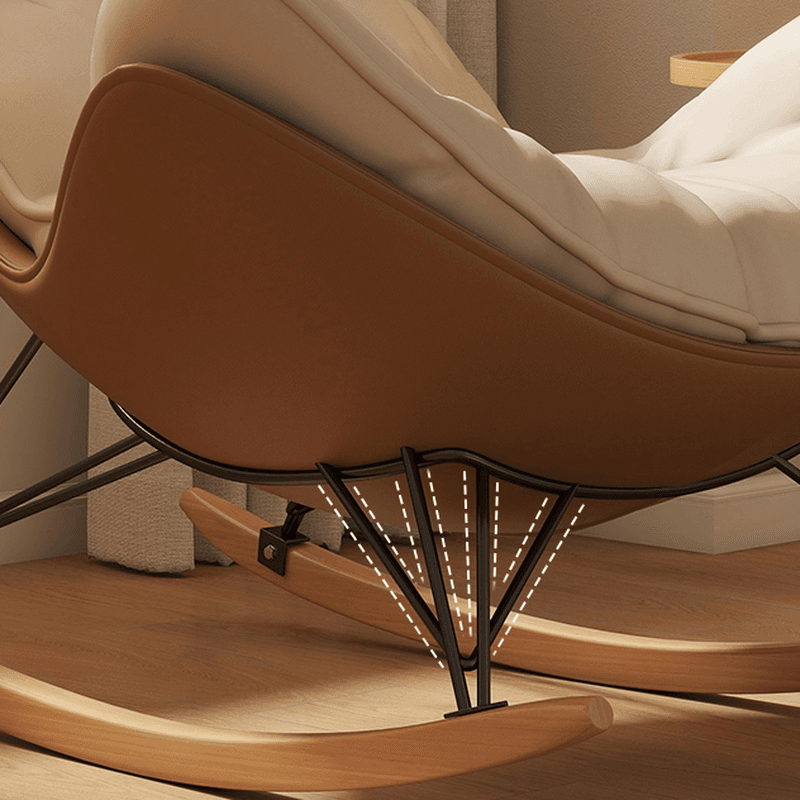 Simple Upholstered 2 Piece Set Porch Rocker with Scratch-tolerant Padded Ottoman - image 12