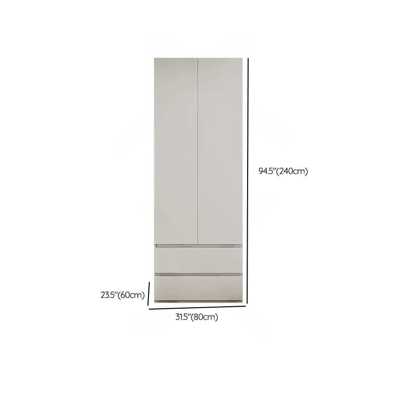 Cream Trendy Reclaimed Wood Wardrobe Armoire with Soft Close Drawer, Soft Close Door, Interior Shelves, and Clothing Rod thumbnail 59