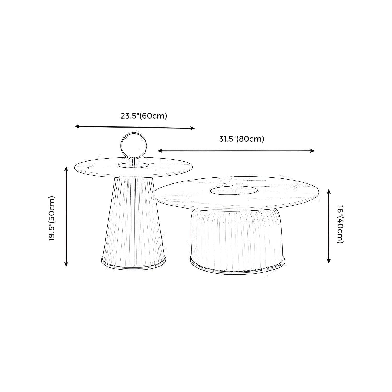 Modern Metal Cocktail Table Round Pedestal Coffee Table - White thumbnail 17