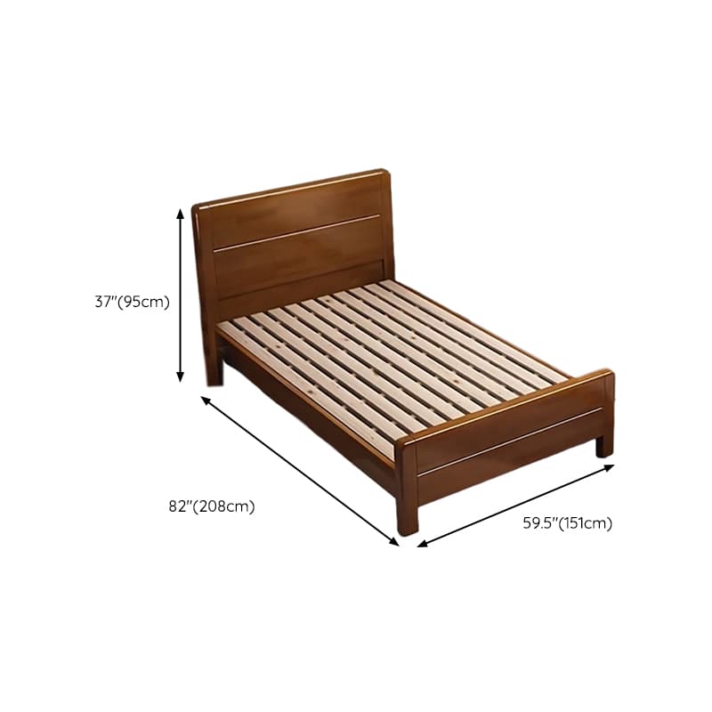 Traditional Brown Wood Panel Bed with Headboard Included and Footboard thumbnail 27