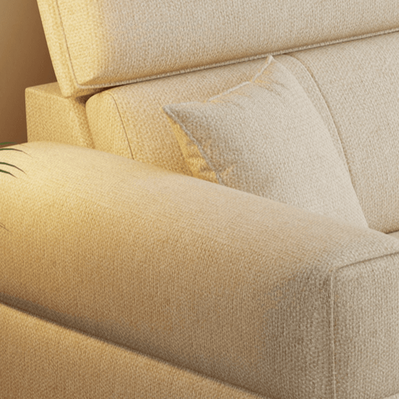 3 Pc Contemporary Modern L-Shape Sofa Chaise in Grey/Cream with Square Arm & Cushion Back thumbnail 12