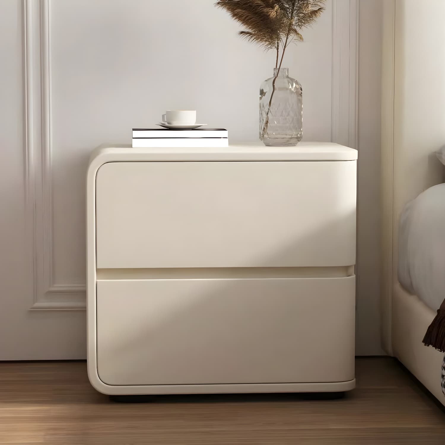 Scandinavian Pine Accent Table Nightstand Drawers Included with Legs thumbnail 8