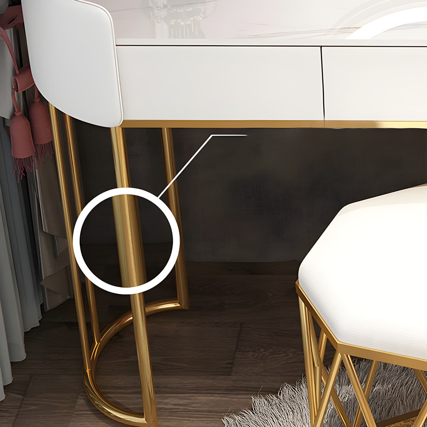 Glam Dressing Table Storage Box with Makeup with Drawers for Bedroom thumbnail 11