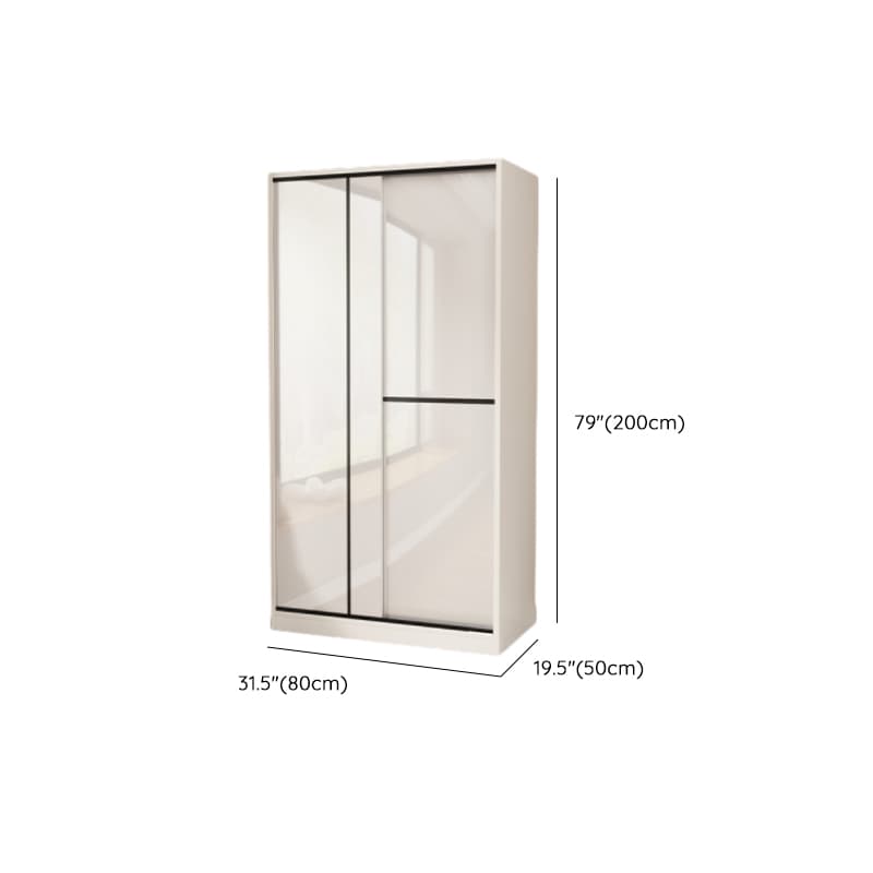 Chalk Modern Timber Self-supporting Wardrobe with Soft Close Door and Clothing Rod, Slipping Mechanism thumbnail 10