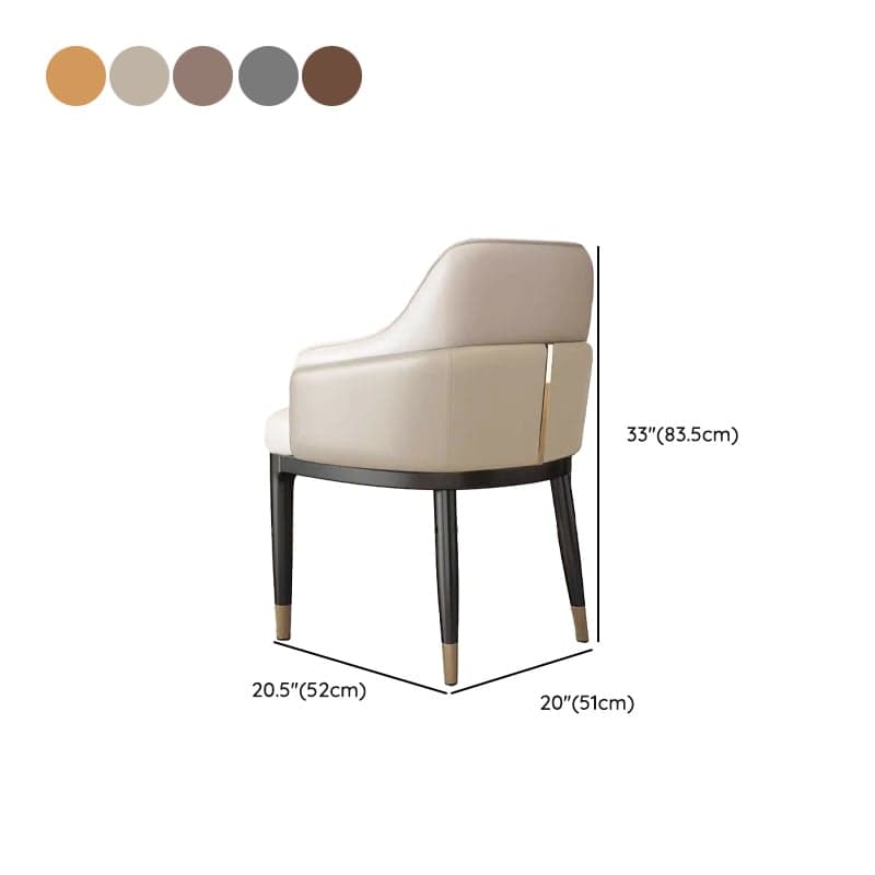 Stylish Modern Sloped Arm Chair for Kitchen & Dining with Low Back and Arms thumbnail 14