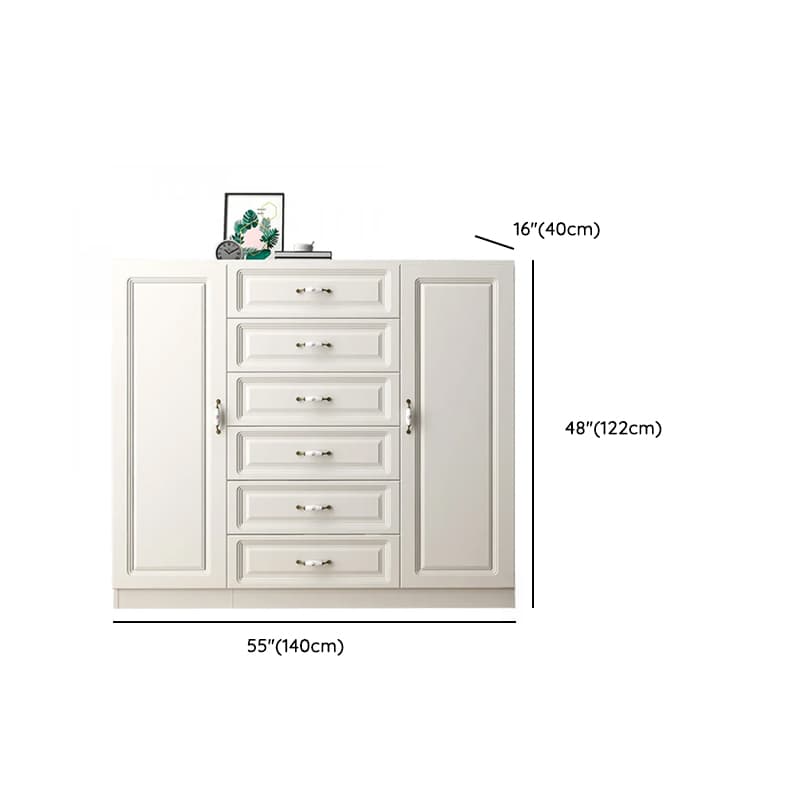 Sleeping Room Use Trendy White Wood Wardrobe Chest with Shelves thumbnail 27
