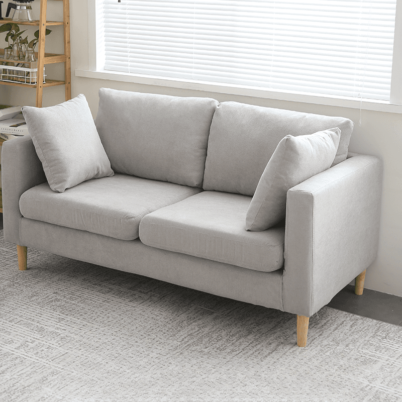 Cream/Dove Grey/Cerulean Loveseat with Slipcover, Wide Pillow Back, Receptacle and 2 Pillows thumbnail 14