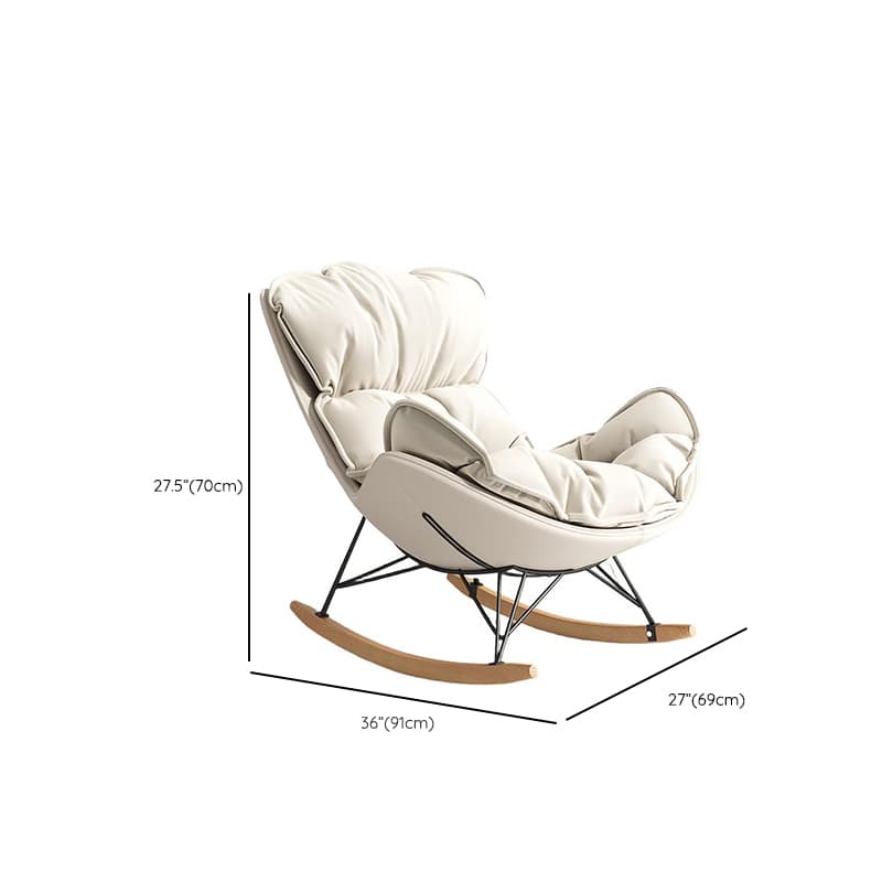 Metal Frame Damp-proof Cushioned Rocking Chair with Flared Arm in a Western Style - image 14