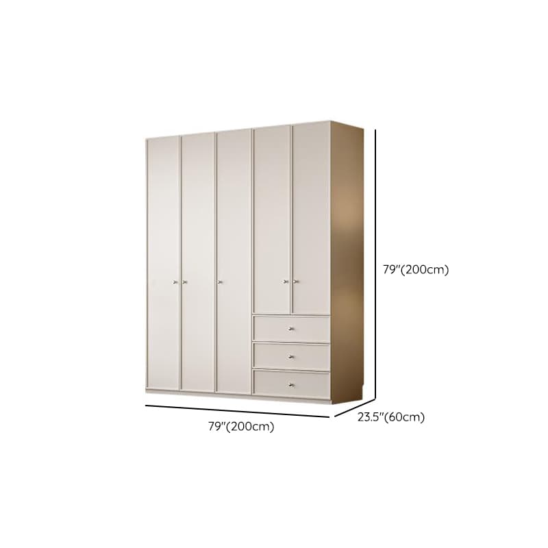 Chalk Modern Wooden Standalone Almirah with 3-Drawer/6-Drawer, Interior Shelves, and Hanging Rod thumbnail 10