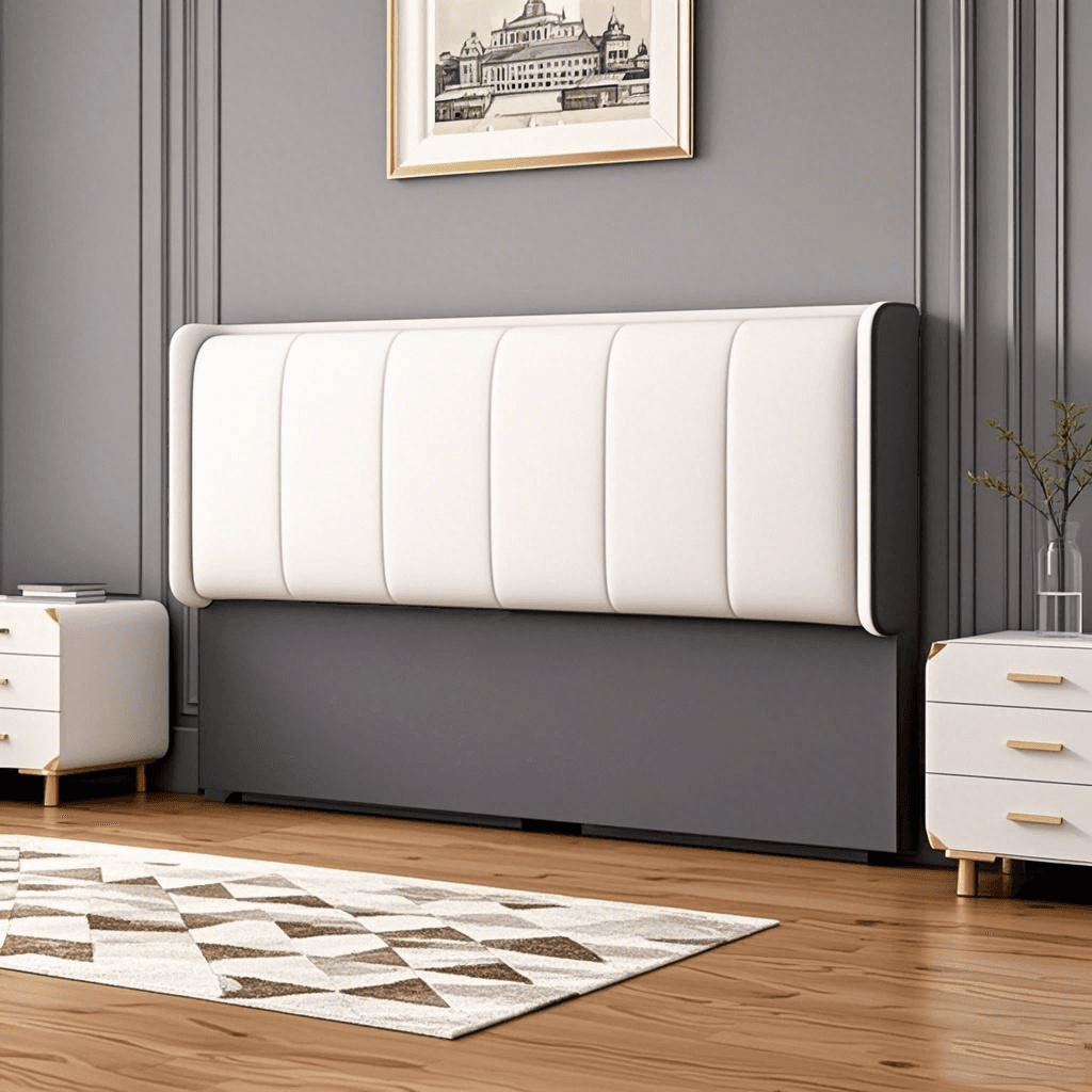 Simplistic Wingback Headboard in Pine Wood with No Distressing, Rectangular Shape for King/Queen/Full Bed, Featuring Sponge Upholstery and Standard Height thumbnail 2