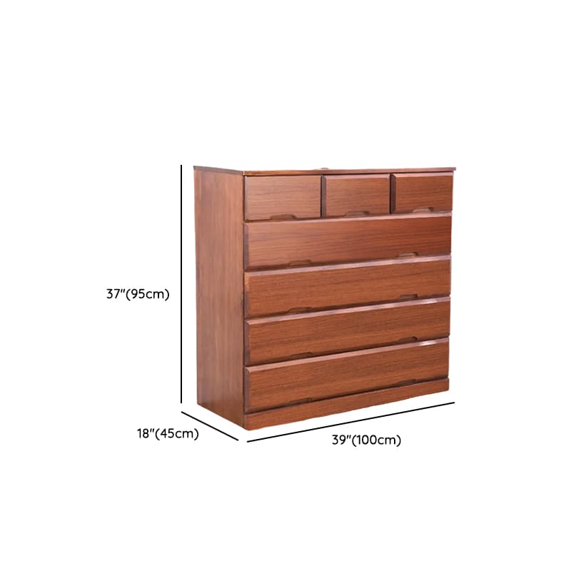 Sepia Minimalist Raw Wood Lingerie Chest/Dresser Vanity Combo with Multiple Drawers in Vertical/Horizontal Orientation thumbnail 9