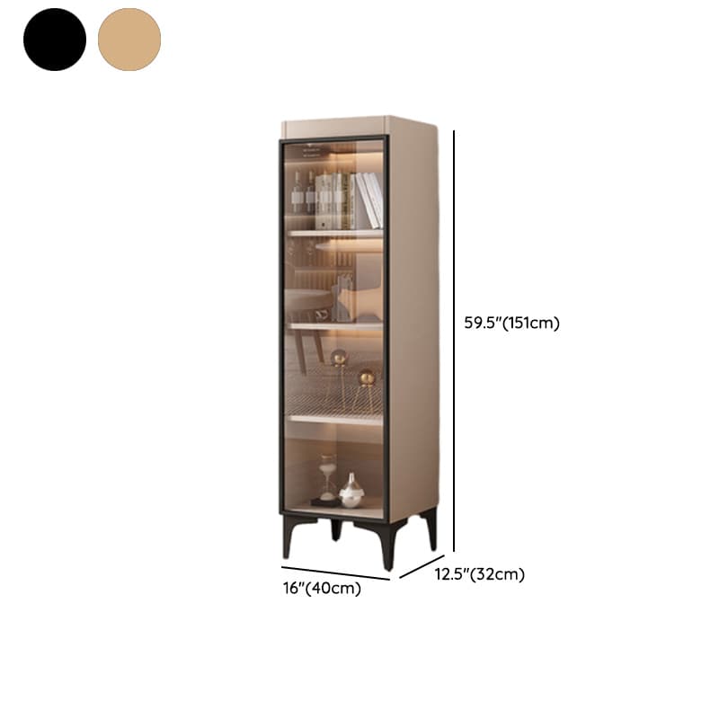 Simple Rectangular Standalone Accent Cabinet with Closet, Laminate Countertop, Glazed Door, and Sand Top thumbnail 10