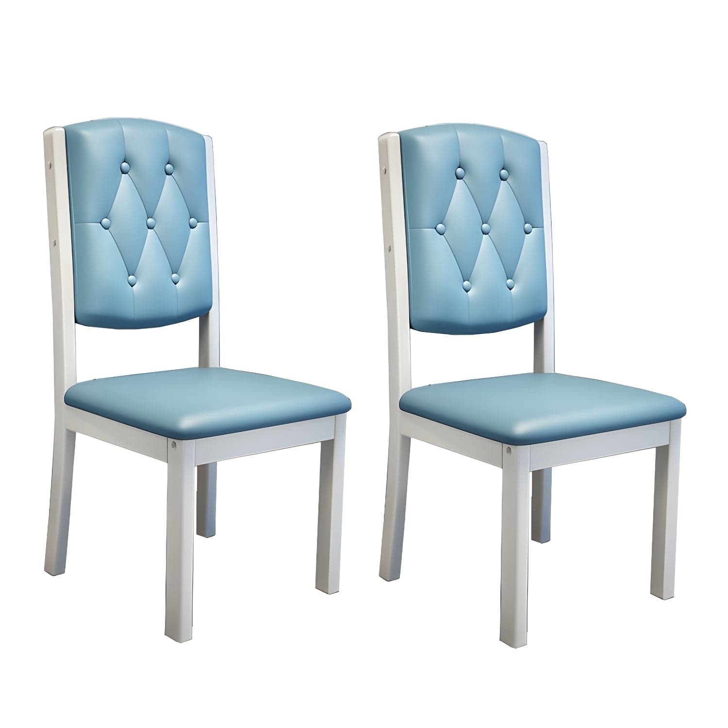 Matte Finish Leather Side Chair with Solid Wood Base for Home thumbnail 3