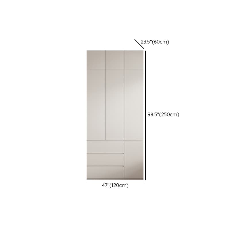 White Modish Manufactured Wood Armoire Cabinet with Soft Close Drawer, Soft Close Door, Interior Shelves, and Clothing Rod thumbnail 9