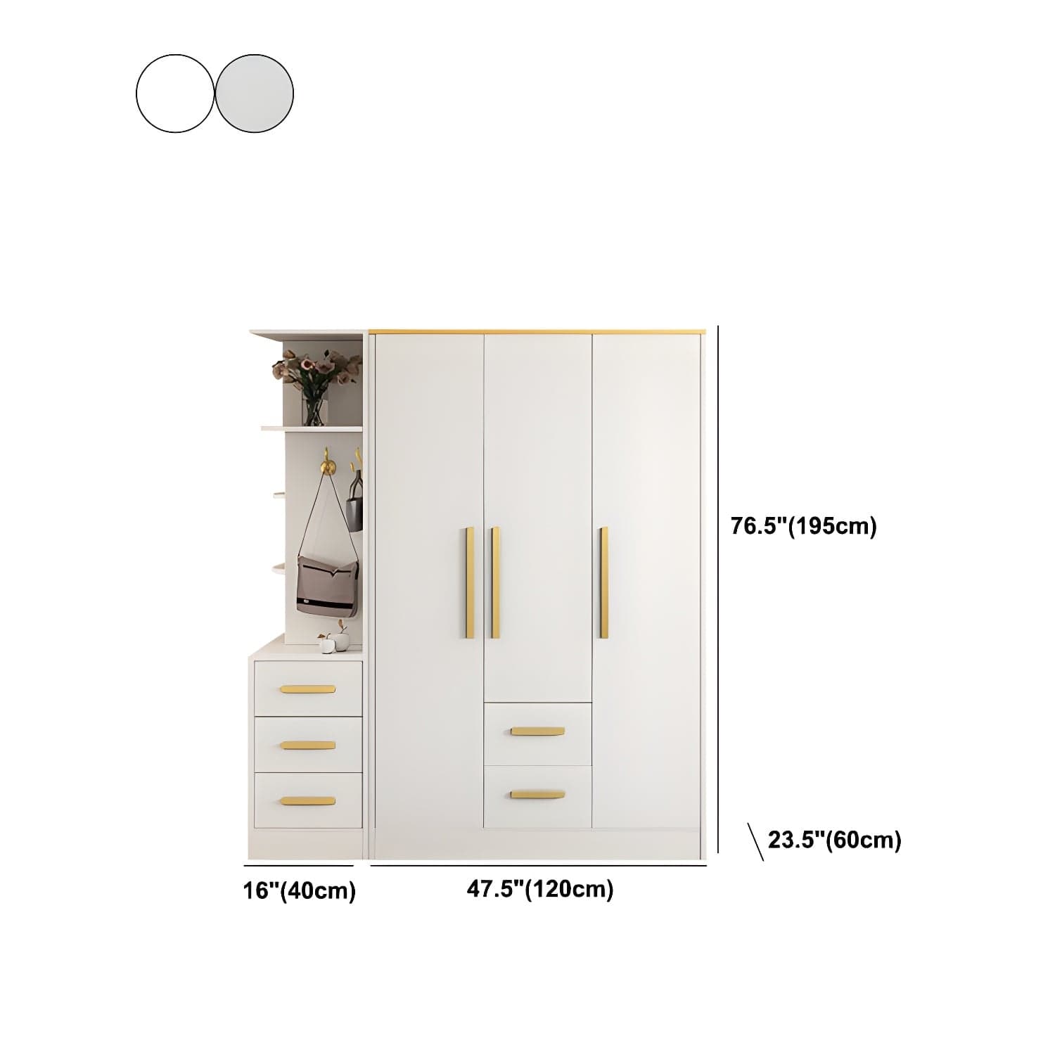 Contemporary Style Wardrobe Wooden Wardrobe Closet with Drawer thumbnail 28
