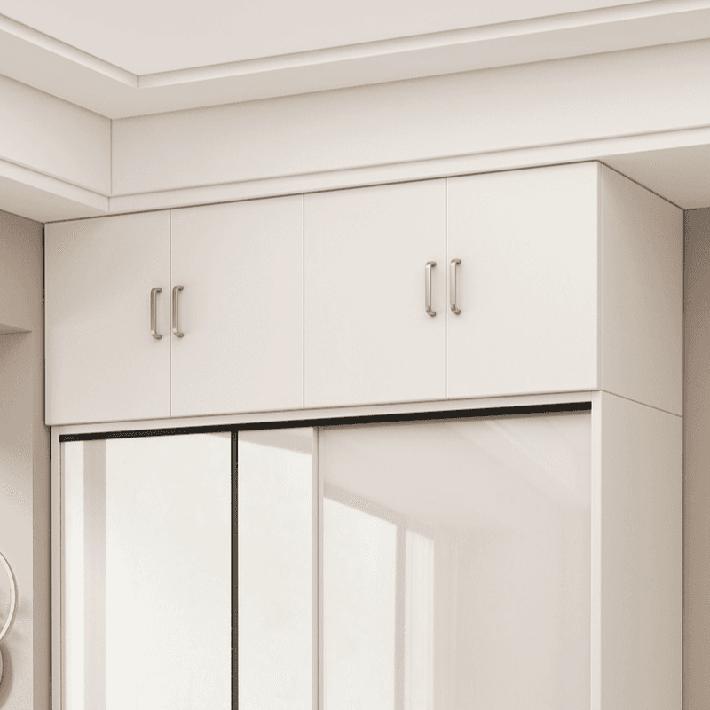Chalk Modern Timber Self-supporting Wardrobe with Soft Close Door and Clothing Rod, Slipping Mechanism thumbnail 7