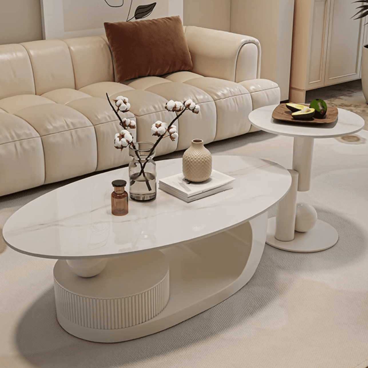 Nested Elliptical Accent Table with Repository Storage for Indoor Use thumbnail 9
