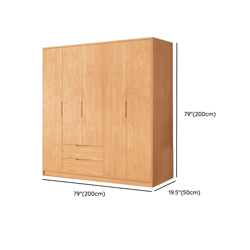 Wood Color Nordic Unfixed Wardrobe Closet thumbnail 25