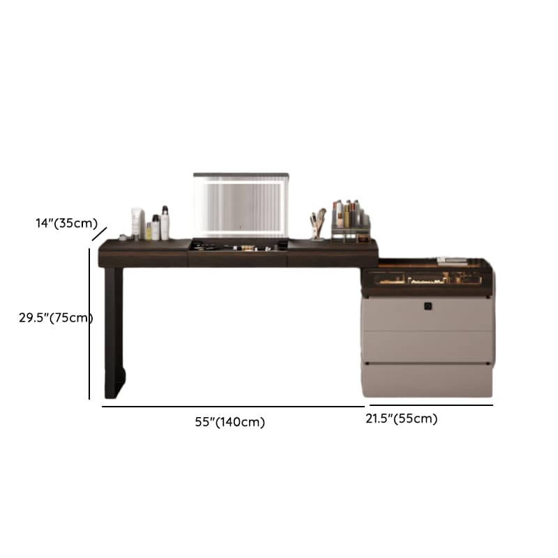 Space-saving Vanity Set with 7/11 Drawers, Lighting, Dividers, 2-in-1 Design, and Adjustable Touch Brightness thumbnail 17