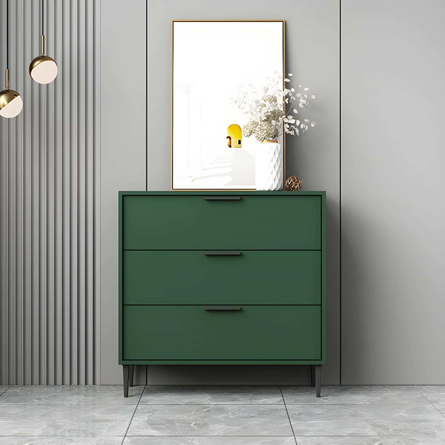Modern Horizontal Storage Chest Dresser Wooden Storage Chest with Drawers