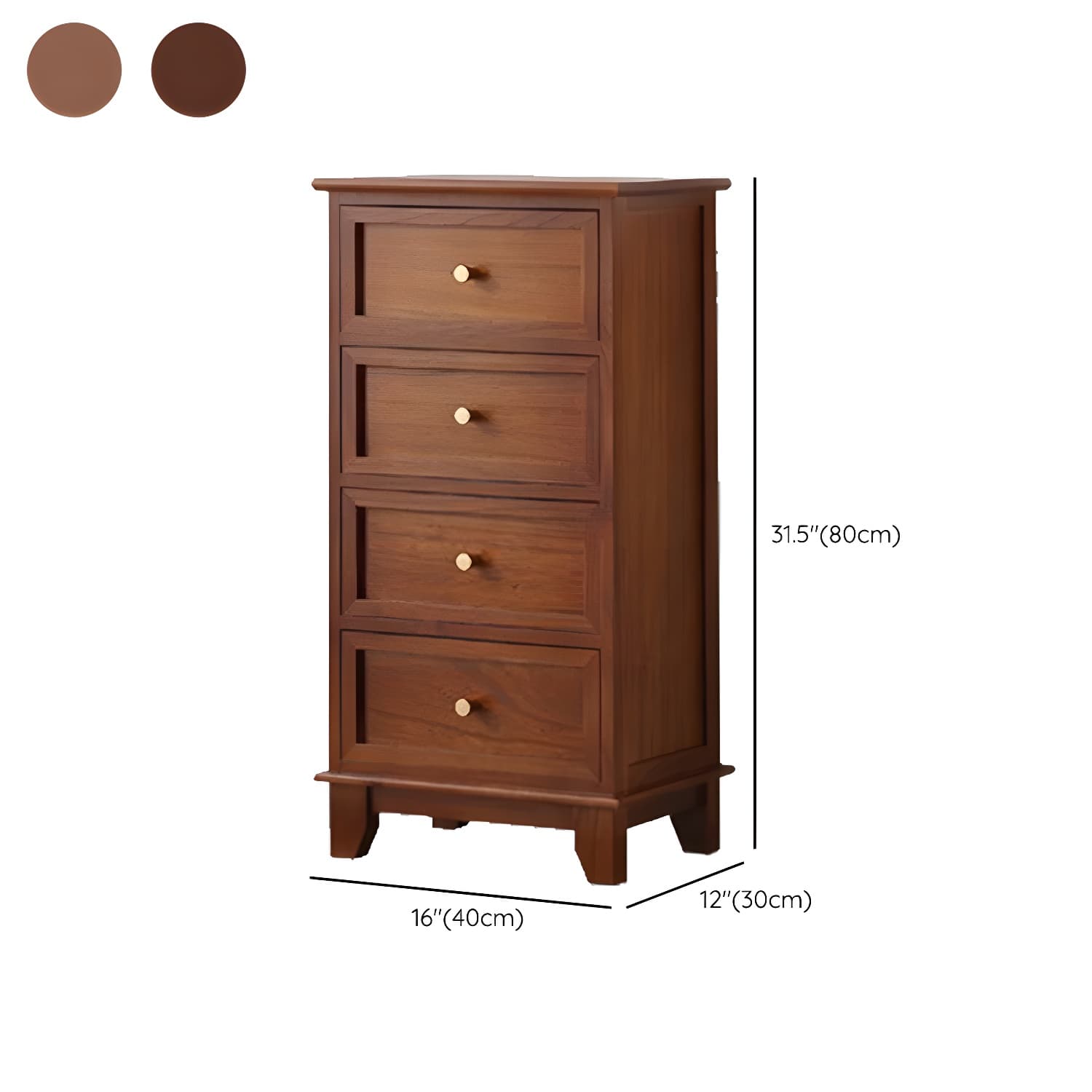 Scandinavian Wood Accent Chest with Drawers - Small Sized Rectangle Cabinet for Storage thumbnail 11