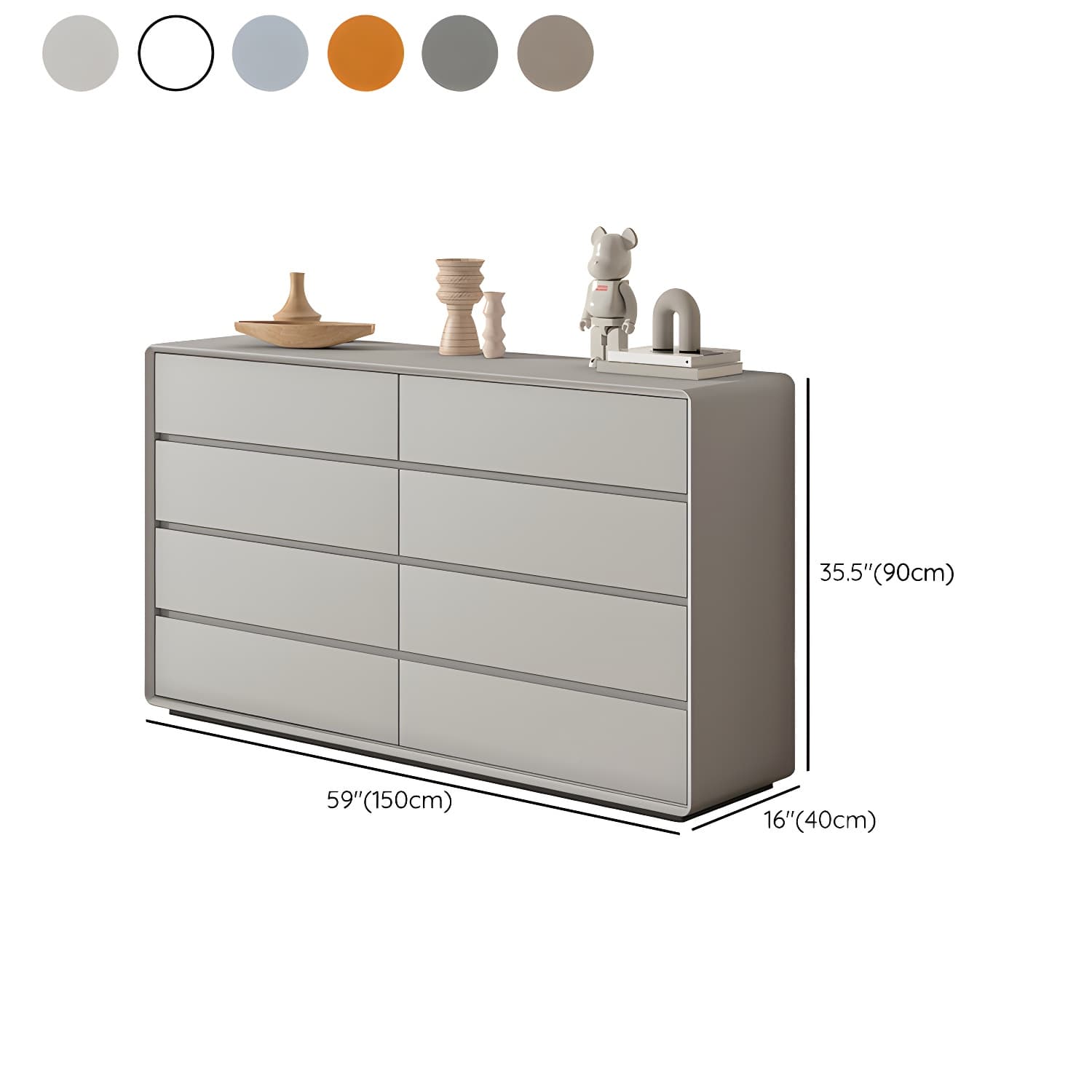 Modern Double Dresser with Drawers - Wood Finish, Horizontal Orientation, No Distressing thumbnail 16