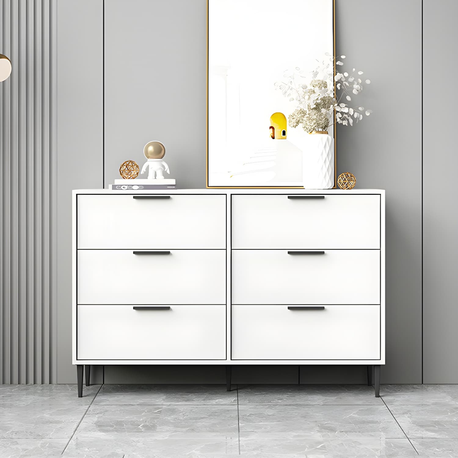 Modern Horizontal Storage Chest Dresser Wooden Storage Chest with Drawers thumbnail 14