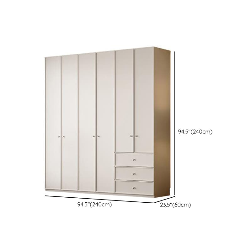 Chalk Modern Wooden Standalone Almirah with 3-Drawer/6-Drawer, Interior Shelves, and Hanging Rod thumbnail 20