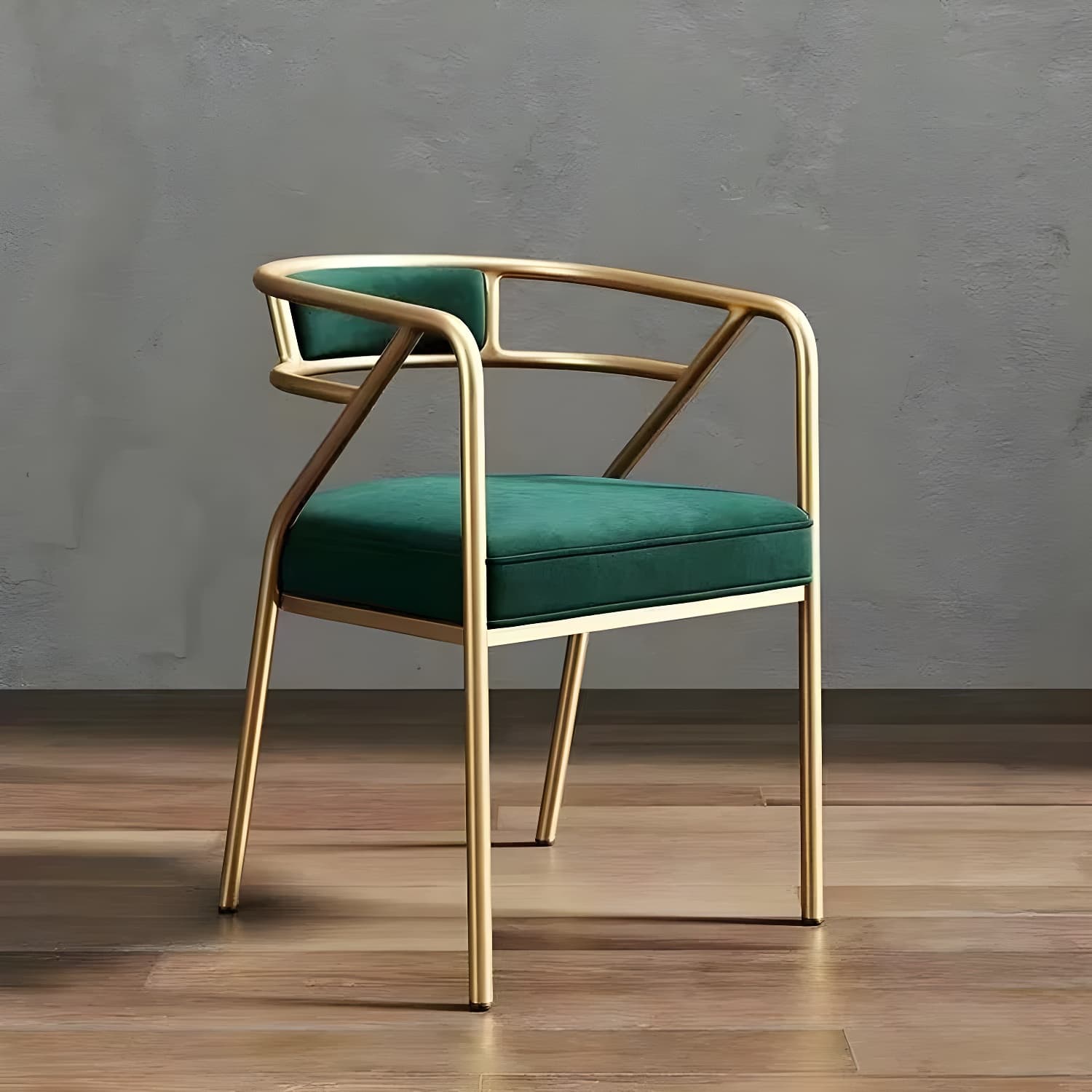 Glam Upholstered Arm Chair with Brass/Gold Legs for Kitchen & Dining thumbnail 10