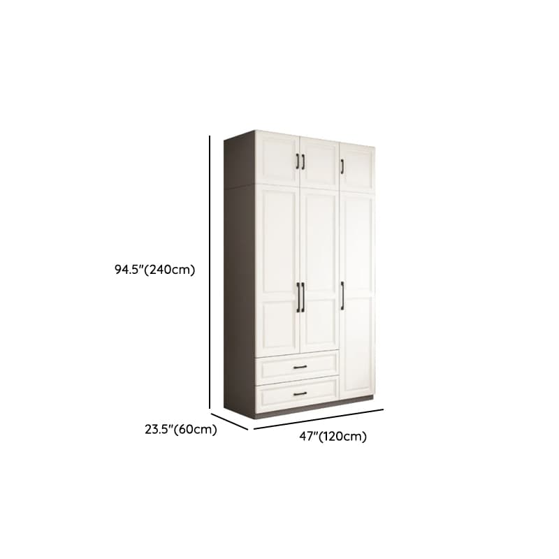 Chalk Minimalist Manufactured Wood Cabinet Armoire with 2-Drawer, Soft Close Door, Interior Shelves, and Clothing Rod thumbnail 12