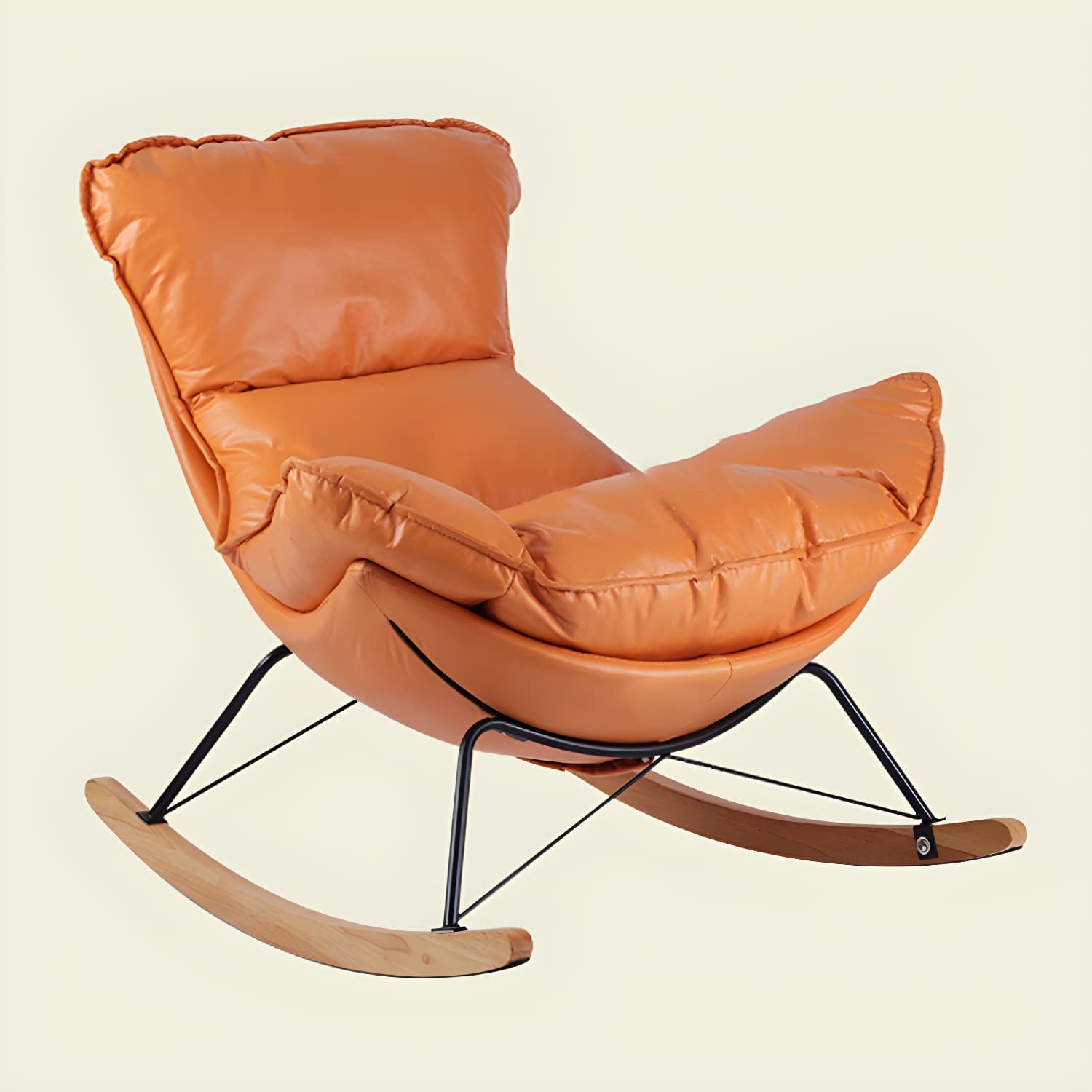 Contemporary Rocking Chair Fabric Upholstered Tufted Wing Chair Back Baby Rocking Chair thumbnail 15