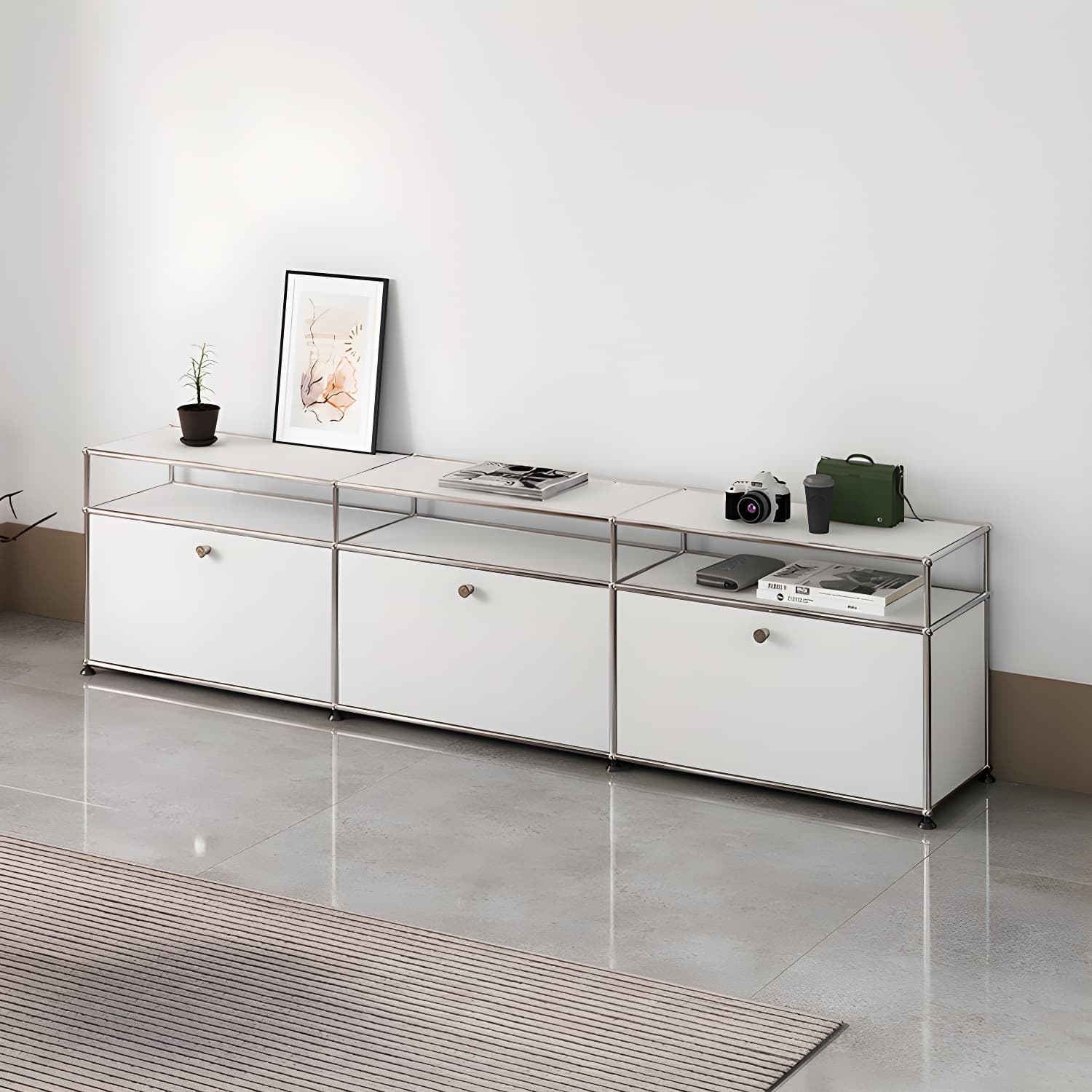 Modern Storage Sideboard Metal Sideboard with Drawer for Home thumbnail 6