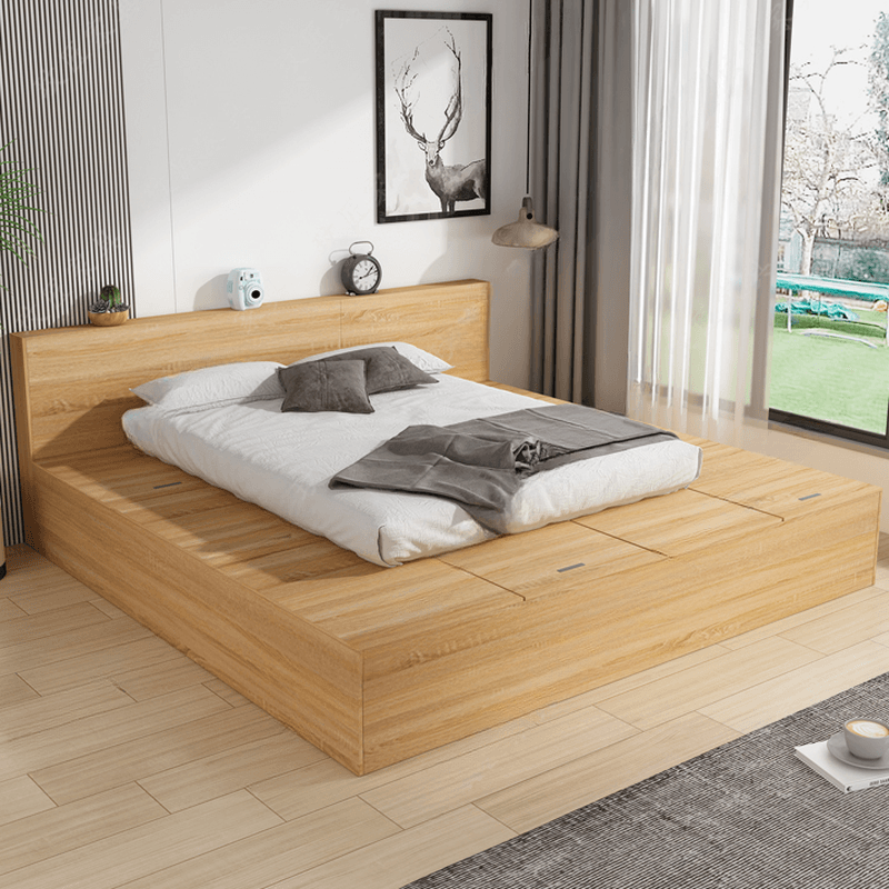 Natural Color Solid Color Storage Included with Storage Drawer for Bedroom thumbnail 2