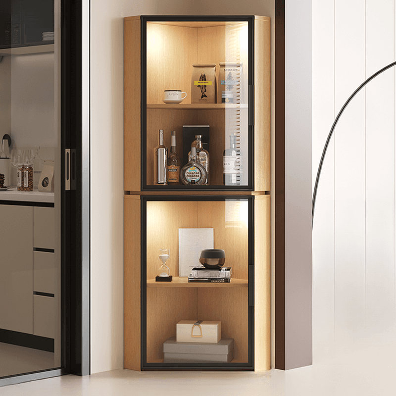 Nook Detached Accent Cabinet with Damp-proof and Scratch-immune Features, Glazed Door, Grip Bars, and Midnight Black/Chalk/Sepia Top thumbnail 5