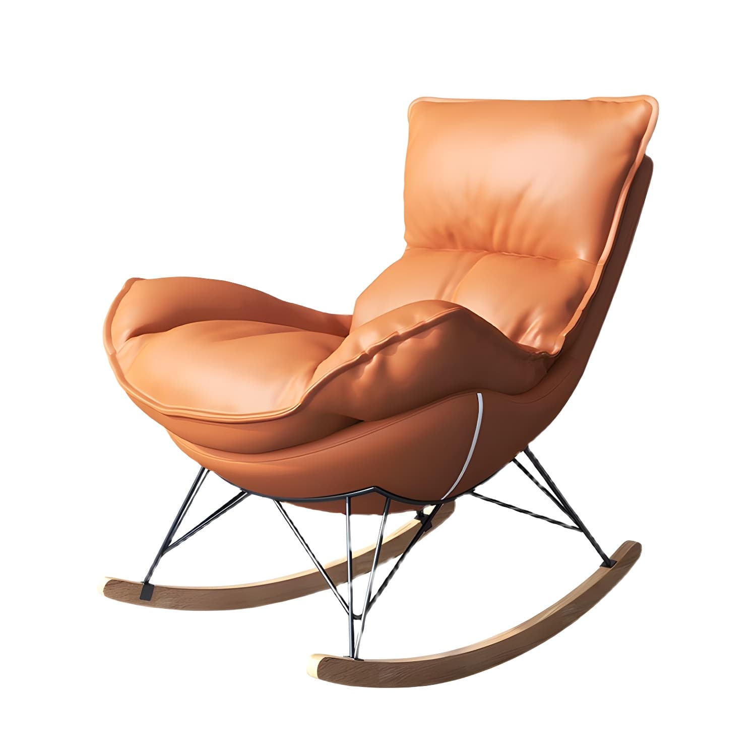 Contemporary Rocking Accent Chair Antique Finish Rocking Chair with Ottoman thumbnail 19