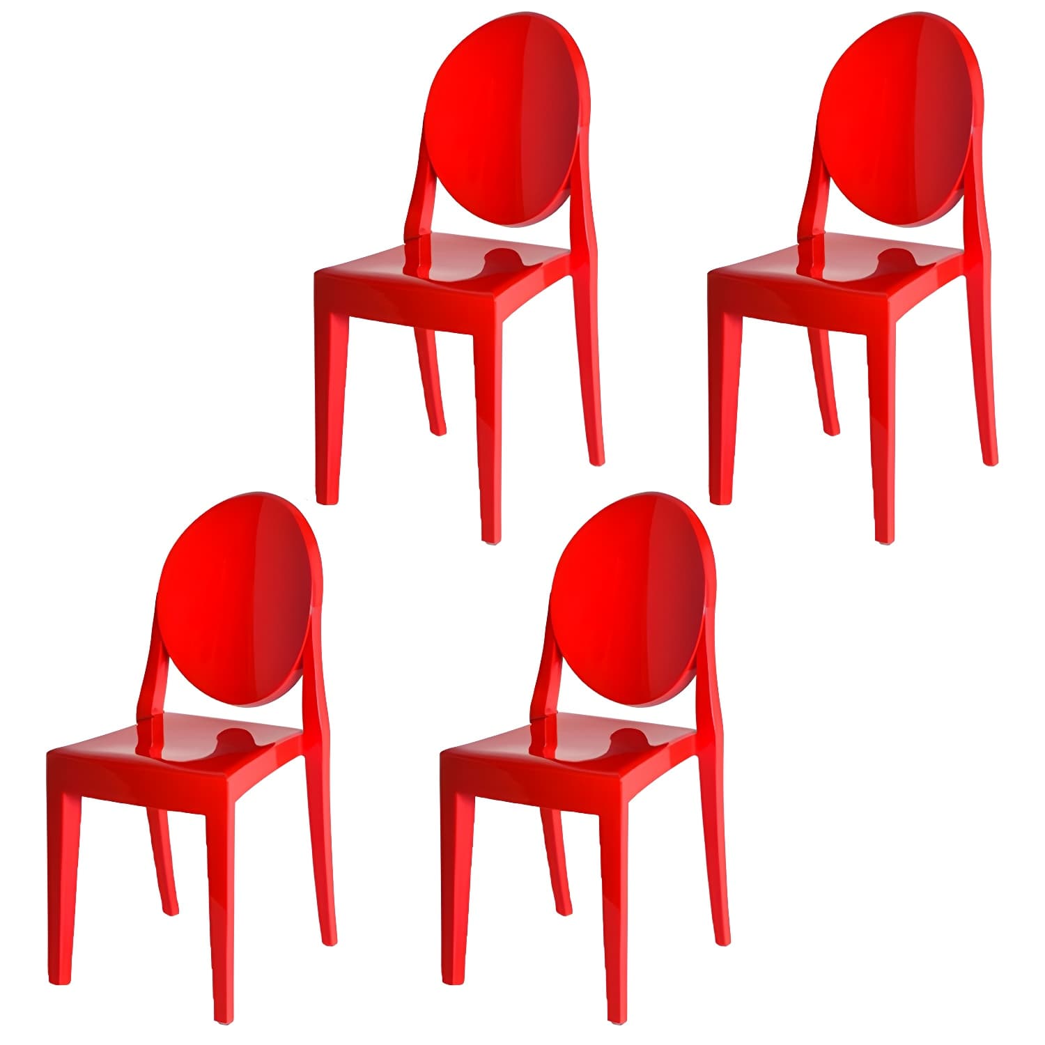 Scandinavian Winehouse Plastic Side Chair Transparent Open Dining Chair (Set of 4) thumbnail 13
