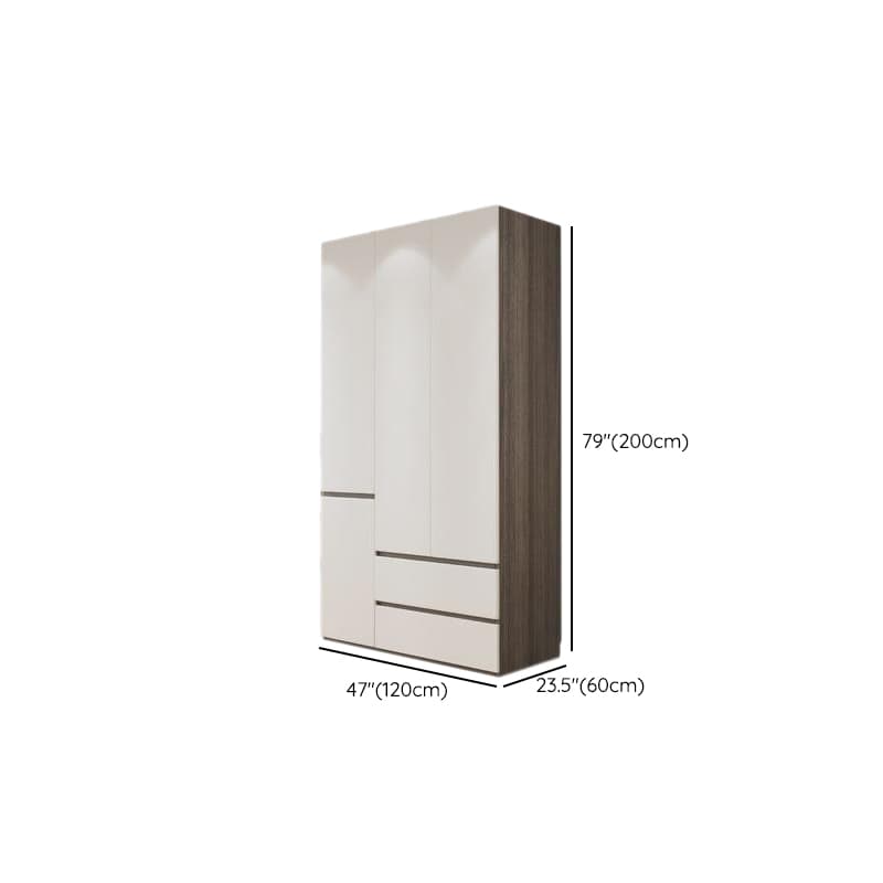 White Modish Wooden Independent Armoire Cabinet with Soft Close Drawer, Soft Close Door, and Interior Shelves thumbnail 10