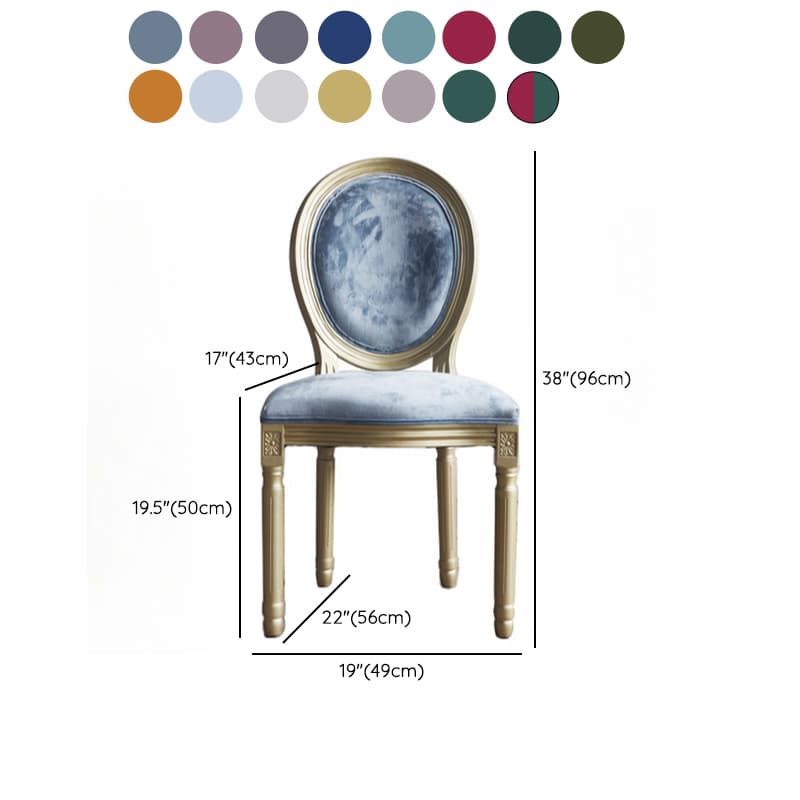 Golden Legged King Louis Back Armless Chair for Dining Room, Outlined Frame with Foot Pads, Steady and Stable thumbnail 23