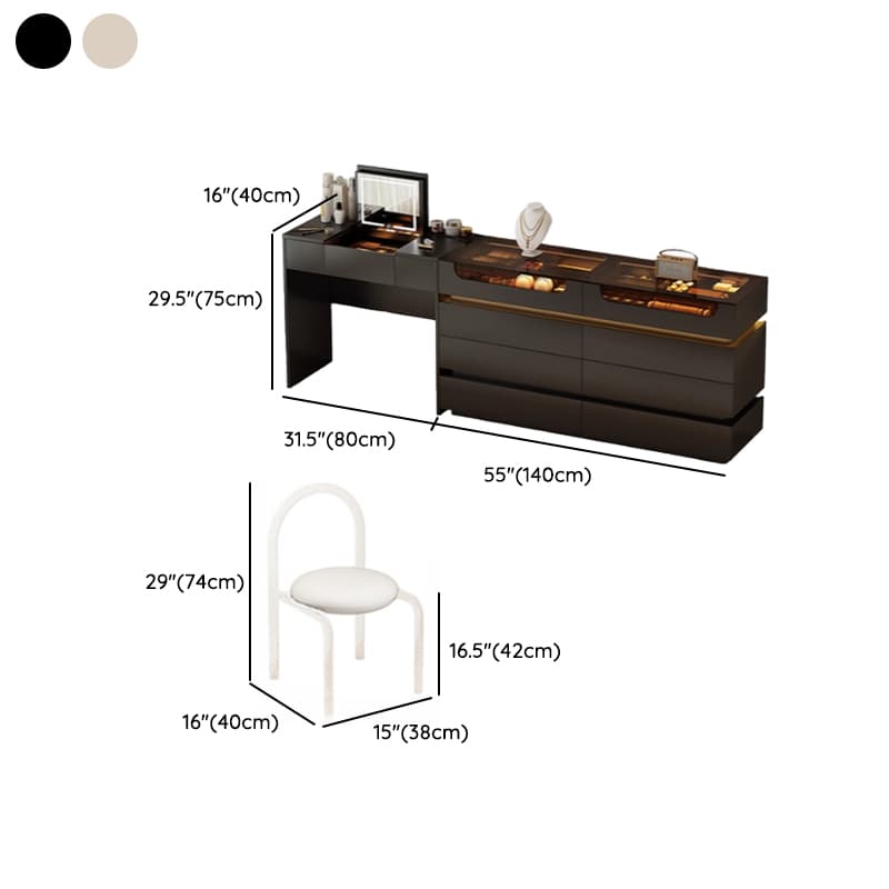 Lumber Vanity Set with Illumination Light, Scalable, Dividers, 2-in-1, Adjustable Touch and Brightness thumbnail 22