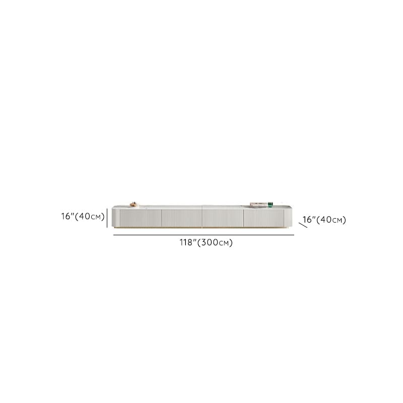 Simple Chalk Sintered Stone Rectangular TV Stand with 6-Drawer/4 Drawers/3-Drawer & Cable Management thumbnail 10