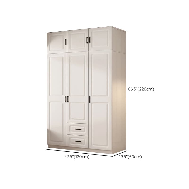 Casual Chalk Timber Wardrobe with Soft Close Drawer and Door, Interior Shelves, Hanging Rod thumbnail 19
