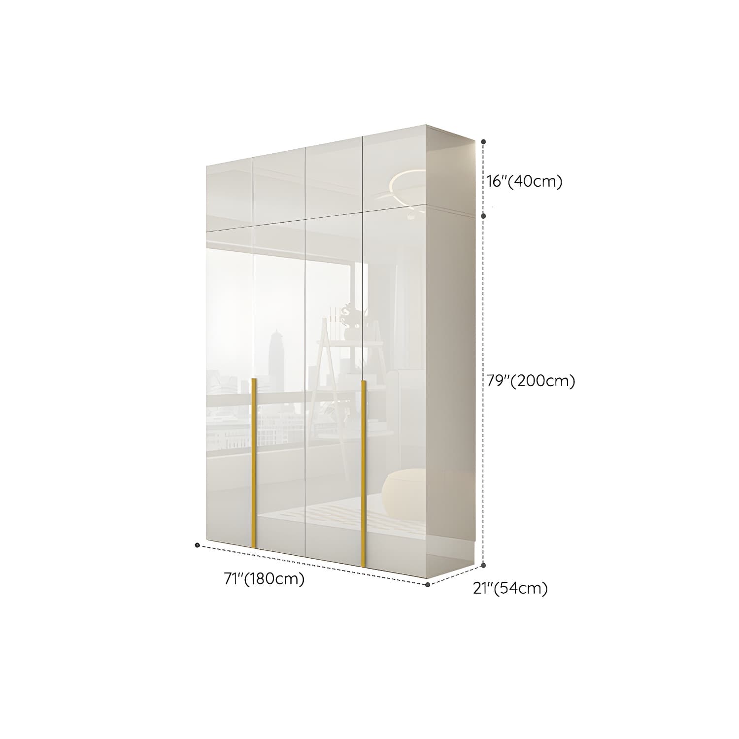 White Modern Style Wardrobe Cabinet Engineered Wood with Garment Rod thumbnail 27